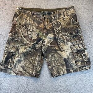 Faded Glory Cargo Shorts 42 Mossy Oak camo outdoor hunting y2k Distressed Baggy